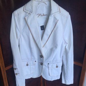 Madison, White and tan stitch womens Rock & Roll Blazer